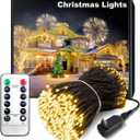 Super Long 344FT Outdoor String Lights, Warm White Fairy Light, Christmas Lights 1000 LED Waterproof 8 Modes for Patio Bedroom Holiday Party Christmas Tree Wedding Garden