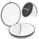 WOBSION Travel Compact Mirror,Portable 1x/10x LED Makeup Mirror with Magnification,Handheld 2-Sided Pocket Mirror, 3.5in Small Mirror for Purse,Handbag,Gift,Black