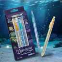 WRITECH Gel Pens Medium Point: Luminous pen set 0.7mm Black Ink Includes 2 Pens and 2 Refills Silent Clicker Smooth Writing for School Office & Everyday Use