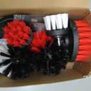 Drill Brush Attachments for Cleaning [Set of 6] Universally Cleans Cars, Rims, Upholstery, Tiles, and More I Brush Drill Attachment for Cleaning I Drill Brush for Car Detailing (Red-White-Black)