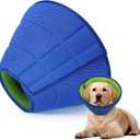 Soft Dog Cone Collar Alternative - Adjustable Comfy Cones for Large/Medium/Small Dogs to Stop Licking After Surgery, Comfortable Fabric Elizabethan Collars, Head Cone of Shame for Neuter Recovery - L