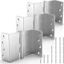 KOLET Offset Door Hinges, 4 Inches Ball Bearing Hinges, 1/4" Radius Corner Expandable Door Hinges, 2 Inches Widen Doorway, Smooth and Easy Installation, Brushed Nickel, 3 Packs