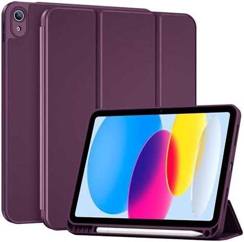 ProCase for iPad (A16) 11th Generation 11 Inch 2025/ iPad 10th Generation 10.9 Inch 2022 Case with Pencil Holder, Hybrid Cover with Soft TPU Back, Supports Touch ID, Auto Wake/Sleep -Darkpurple