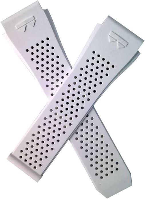 White FKM Rubber watch band with quick release mechanism to fit TAG Heuer Connected E3 and E4 45 mm smart watches.