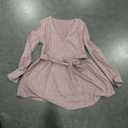 FMEYOA Womens Maternity Shirts Long Sleeve Pregnancy Tops Casual V Neck Ribbed Knit Pregnant Blouses, Dark Pink,  Medium