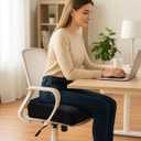 6" Extra Thick Memory Foam Office Chair Cushion 2-Layer Booster Seat for Back & Tailbone Pain Relief, 18 x 16 x 6in Non-Slip Cushion with Carry Handle for Wheelchair, Car, and Airplane