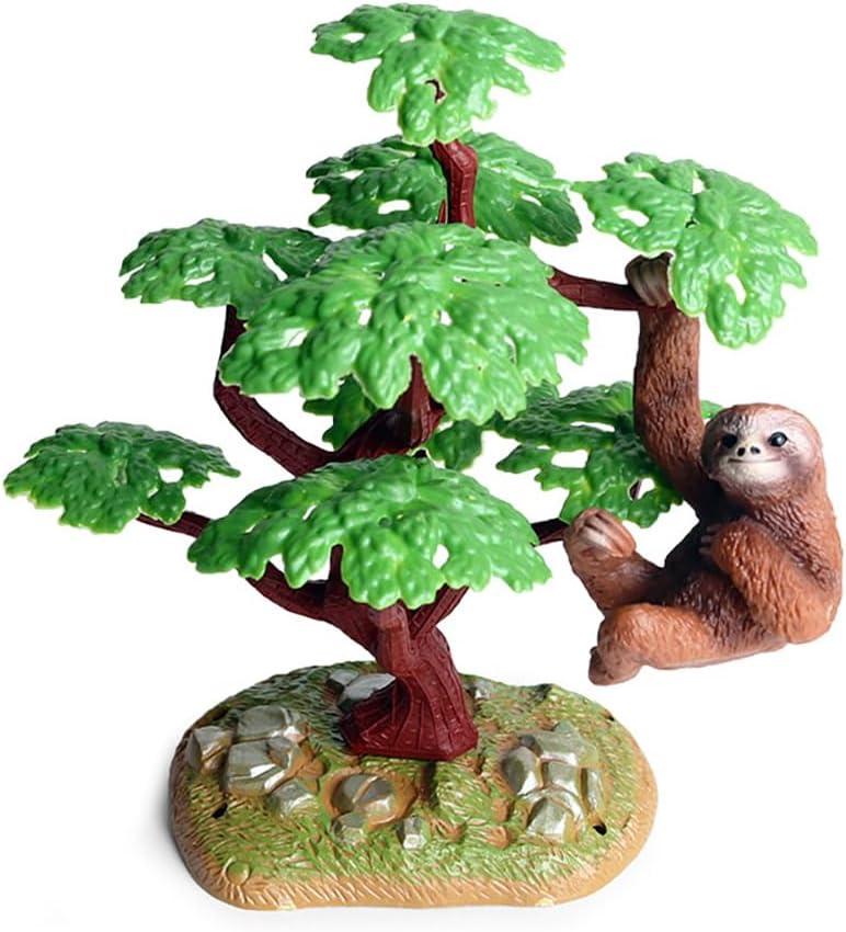 Sloth Figure and Model on Tree - Realistic Animal Figurines Desktop Decor, Set of 2