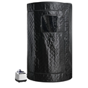 Enhulk Portable Sauna Box for Relaxation, Steam Sauna Tent for Home with 3.0L Steamer, Folding Chair, Remote Control, Doormat, 9 Levels, 3.6' x 3.6' x 5.9', Circular