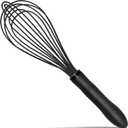 Silicone Whisk Stainless Steel Heat Resistant Non Scratch Kitchen Cooking Utensil for Blending Whisking Beating Frothing Stirring 11 Inch Black