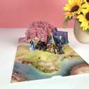 3 x Anniversary Card Enchanting 3D Pop-Up Love Cottage with Couple Under Cherry Blossom | Romantic Gift for Wife, Husband, or Partner | Valentines Day & Mothers Day Card for Wife (6"x8")