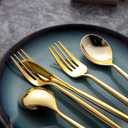 LIYH 100 Pcs Gold Plastic Silverware Disposable, Plastic Gold Utensils Heavyduty - Disposable Cutlery Includes Knives Forks and Spoons for Party, Birthday,Wedding Events