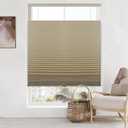 LazBlinds Top Down Bottom Up (TDBU) Cordless Cellular Shades, Blackout Light Blocking Honeycomb Shades Thermal Insulation Noise Reduction Blinds for Windows, 33" W x 72" H, One side Brown