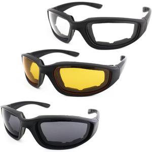 3 Pair Motorcycle Riding Glasses Padding Goggles UV Protection Dustproof Windproof Motorcycle Sunglasses for Outdoor Actives