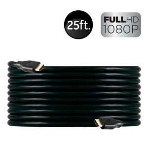 GE 25ft 4K HDMI 2.0 Cable with Ethernet, Gold-Plated Connectors, Black, 48723, New