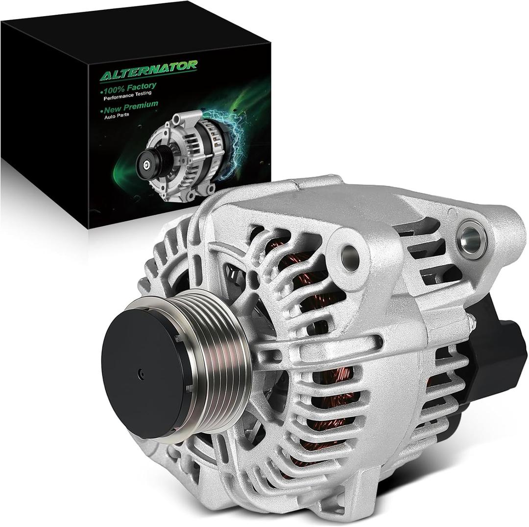 Alternator for:-Kia Optima 2006-2010 Rondo 2007-2010 Forte 2010-2013, for:-Hyundai Sonata 2006-2010, 2.0L 2.4L L4 12V 110Amp 6-Grooves, OE# 37300-25201, 373002G100, 11189N