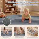 ACOMOPACK 1.3" Thick Baby Play Mat for Floor 50x50"-Memory Foam Water-Repellent Playpen Mat for Tummy Time,Non-Slip Soft Velvet Nursery Rug for Kids,Toddlers,Infants CrawlingGrey