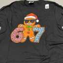 Funny Gingerbread Six Seven 67 Ice Cream Drip Christmas Boys T-Shirt Size M