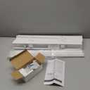 LazBlinds 2 Inch Faux Wood Blinds with Crown Valance, Cordless Blinds for Windows, Room Darkening Horizontal Window Blinds, 22 1/2" W x 48" H, White with Wood Grain