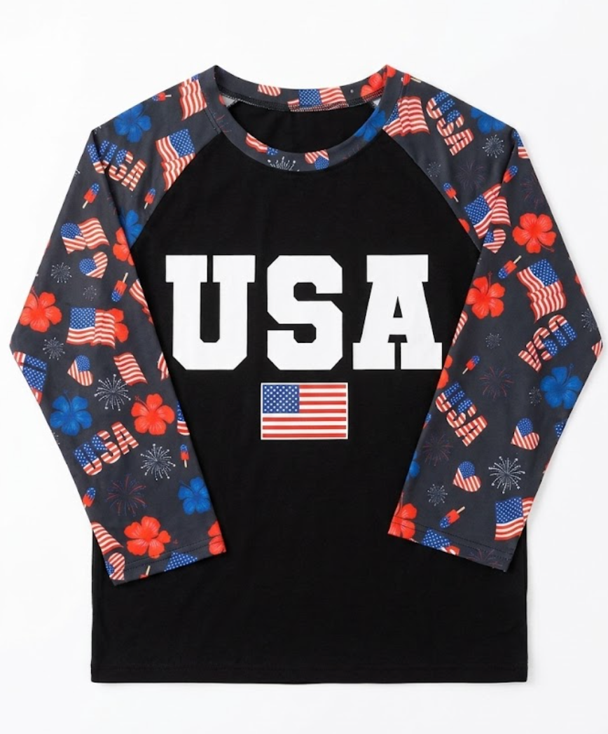 American Flag Shirts for Women Patriotic Tshirts 4th of July Shirt Girls USA Outfits Stars Stripes Tee Tops, L
