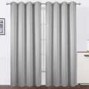 LEMOMO Blackout Curtains 52 x 84 inch/Light Grey Curtains Set of 2 Panels/Thermal Insulated Room Darkening Bedroom Curtains