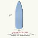 UniSimp Ironing Board Cover and Pad 15"x54" Extra Thick Natural Cotton, Scorch and Stain Resistant Padding, Standard Size Iron Board Cover with Fasteners Heavy Duty Elastic Edge, Heatproof Blue