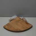 Farmhouse Corner Shelf Stand [with Removable Feet] - Bathroom Countertop Organizer, Decorative Tray Riser, Beaded Wooden Tray, Corner Tray Plant Stand, Coffee Bar Organizer for Kitchen Countertop (Rustic Brown)