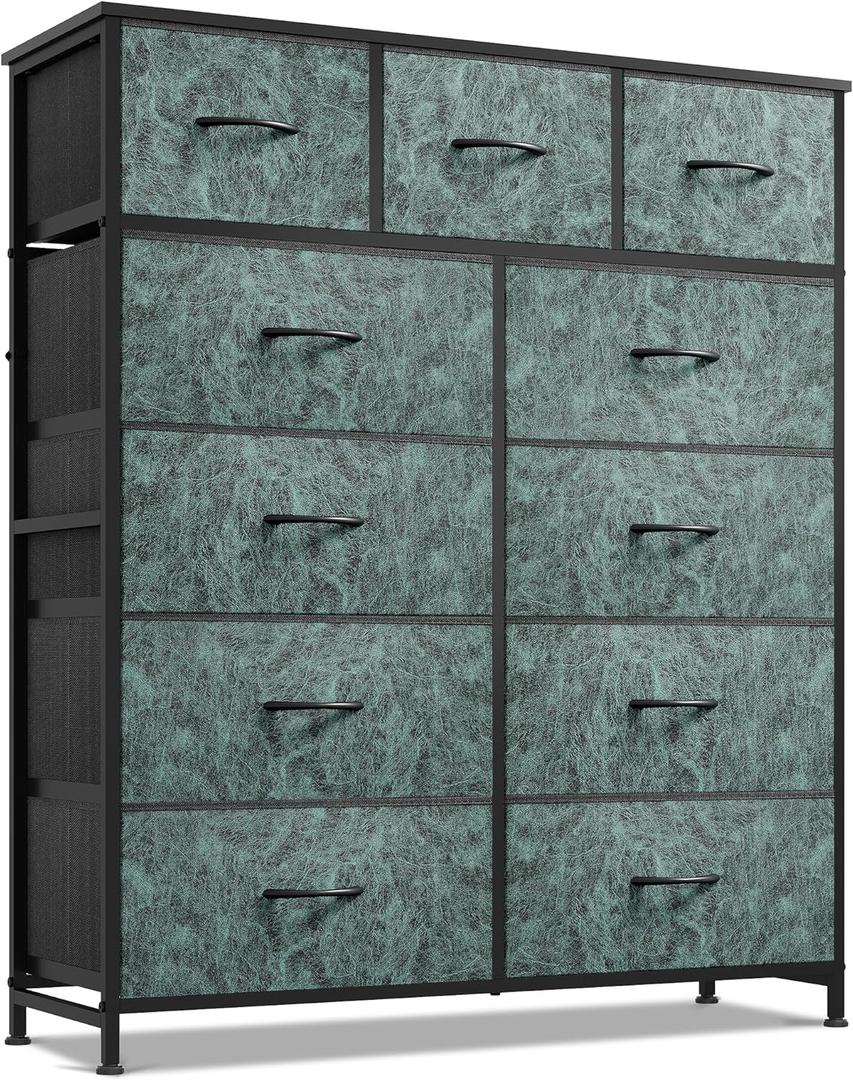 WLIVE Tall Dresser for Bedroom, 11 Drawer Chest of Drawers, Vintage Green