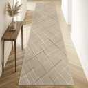 TTelephant Beige Runner Rug Ultra Non-Slip 2x10 Long Hallway Rugs Washable Modern Tear and Stain Resistance No Pile Lightweight Modern Rug Runners for Entryway, Kitchen, Walkway, Entrance, Beige