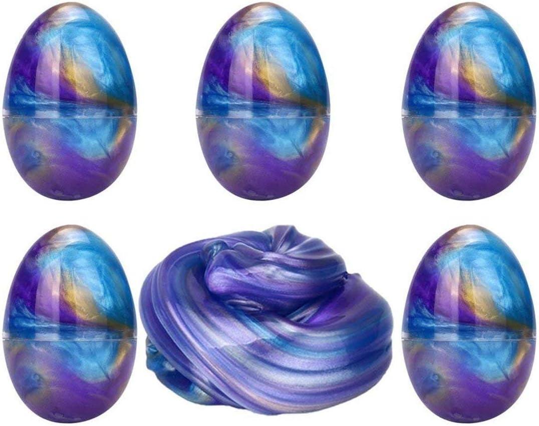 Anditoy 5 Pack Slime Eggs Stress Relief Toys Easter Eggs for Kids Boys Girls Easter Basket Stuffers Gifts Party Favors (Blue,Purple,Gold)