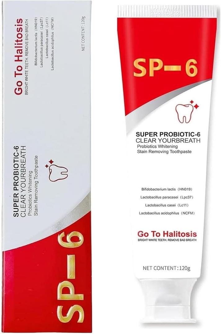 SP-6 Probiotics Whitening Toothpaste,SP6 Probiotic Toothpaste Whitening,Promotes Healthy Teeth,Brightening & Stain Removing (1 PCS)
