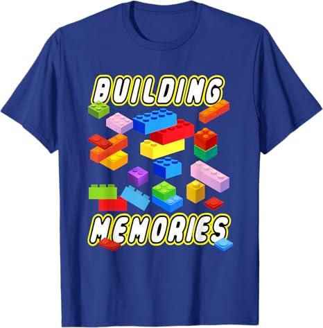 Building Memories Building Bricks Blocks Family Matching T-Shirt Royal Blue Small 