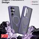 TORRAS Q3 Spin for Samsung Galaxy S26 Ultra Case, 360 Magnetic Stand, Compatible with Magsafe, Slim S26 Ultra Case with Kickstand, Aesthetic for Women, Translucent Frosted Purple