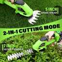 SOYUS Hedge Trimmer Cordless, 2-in-1 Handheld Hedge Trimmers, 20V Electric Grass Shear & Shrubbery Trimmer, Battery Operated Grass Cutter for Garden/Lawn with Charger and Battery