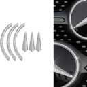 Car Front Emblem Sign Logo Bling Cover Decal Compatible with Mercedes Benz External Accessories Rhinestone Decorative Sticker (Small,Fit for A B CLA C300 E CLS S GLA GLK Series)