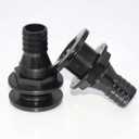 2Pcs Thru Hull Fitting(1-1/4"), Marine Through Hull Connector Fitting for Boats, Black