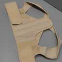 Fit Geno Back Brace Posture Corrector for Men & Women: Shoulder Straightener Adjustable Full Back Support Pain Relief - Scoliosis Hunchback Spine Corrector, Small,  Beige 