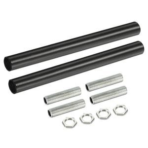MECCANIXITY 2-Pack Black Iron Electroplated M10 Threaded Extension Rods for Pendant Light, Island Lighting, Chandeliers, Stems (5.91")