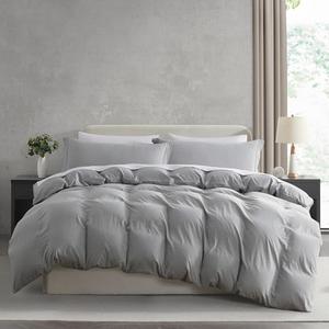 Nestl Light Grey Duvet Cover Full Size - Soft Double Brushed Full Size Duvet Cover Set, 3 Piece, with Zipper Closure, 1 Duvet Cover 80x90 inches and 2 Pillow Shams