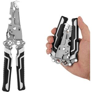 18 in 1 Foldable Wire Stripper, Foldable Multifunctional Wire Stripper Wire Stripping Pliers Wire Stripper Crimper Wire Crimping Tool for Electricians Home Construction DIY Crafts