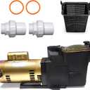 W3SP2607X10 Super Pump Pool Pump 230V, 1 HP 50Hz High Speed Pool Pump, Single Speed Replacement for SP2607X10, Fits all In-Ground Pool or Spas