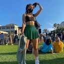 OQQ Women 2 Piece Skirts 2 in 1 Flowy Basic Versatile Stretchy Flared Casual Mini Skirts (XX-Large, Black,darkgreen)