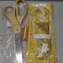 Deluxe Grand Opening Ribbon Cutting Ceremony Kit - 25" Giant Scissors with Gold Satin Ribbon, Banner, Bows, Balloons & More