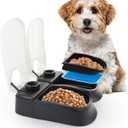 PAWISE Automatic Cat Feeders 2 Meal Automatic Dog Feeder,Dog/Cat Food Dispenser 1.5 Cups, Schedule Meal or Treat, with 48-Hour Timer