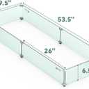 Skyflame Fire Pit Wind Guard, 53.5" x 19.5" x 6" Clear Tempered Glass Flame Guard Set with Hard Aluminum Corner Brackets and Rubber Feet, Fits for 48-inch Rectangular Fire Pit Burner Pan