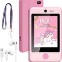 PTHTECHUS Kids Phone Toy for Boys Girls, 3.8 "Touch Screen Toddler Smartphone with Fun Cameras 16 Games MP3 Music Player Audio Recorder Pedometer Torch Alarm Clock Children Phone for Ages 4-14