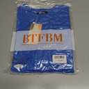 BTFBM Womens Short Sleeve Tops 2025 Summer Casual Crew Neck Oversized Sweater Solid Color Ribbed Knit T Shirts (Blue, M)