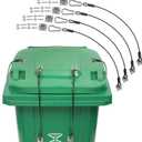 TonGass Garbage Trash Can Lock with Wire Ropes and Stainless Steel Hasps | Universal Trash Can Lock for Various Bins, Garbage Bin Lock for Animals, Bear and Squirrel Proof