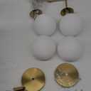 KoKo&Yukina 2 Pack Gold Vanity Light Fixtures Mid Century Modern Bathroom Vanity Light with Milky White Glass Globe Sconce Lights Fixture Vanity Lights for Bathroom (Bulb Include)