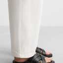 Mia Girl Leather Sandals, Black, Size 7.5