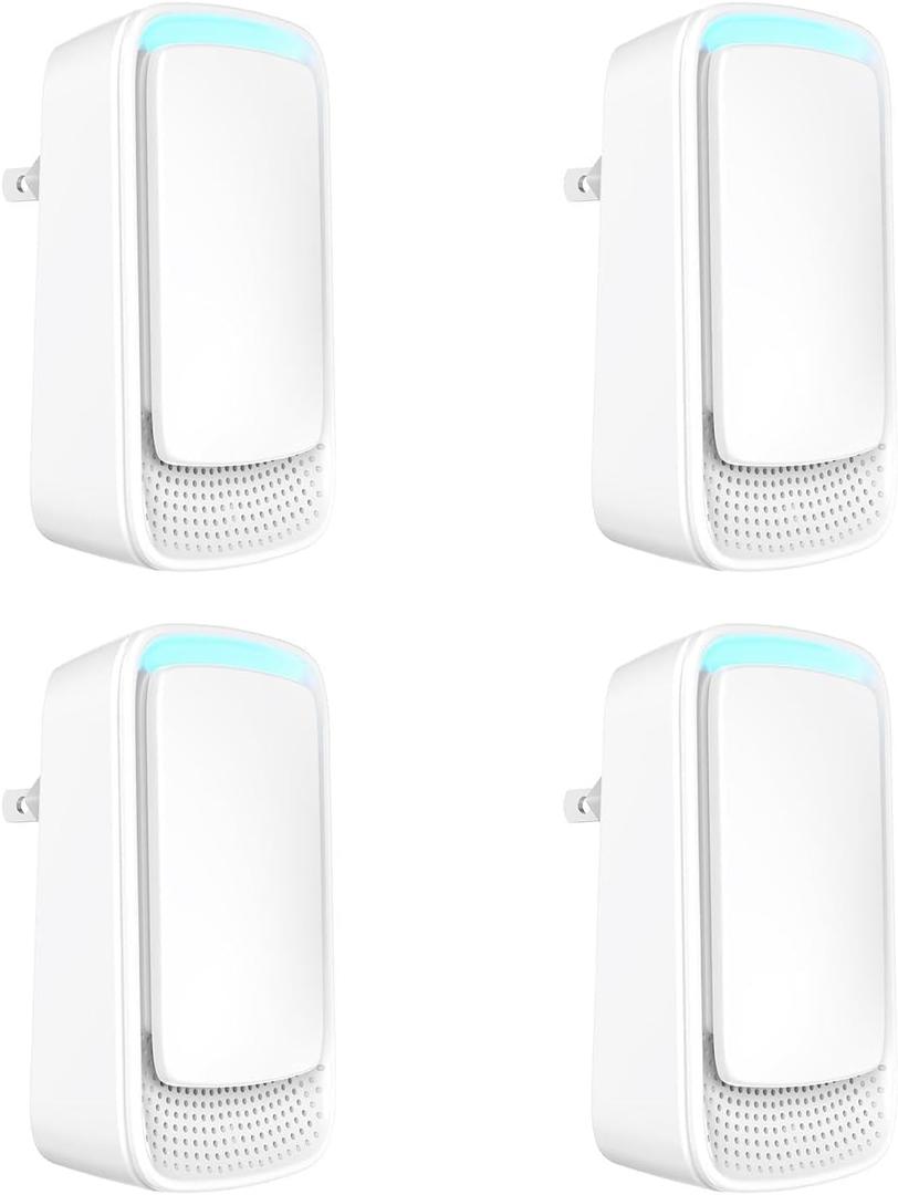 Plug In Air Ionizers - Negative Ion Technology Air Purifier - Quiet Operation Air Freshener for Home, Bedroom, Office, Garage Room - Portable Air Purifiers Odor,Pets Smell - Air Cleaner White (4 Pack